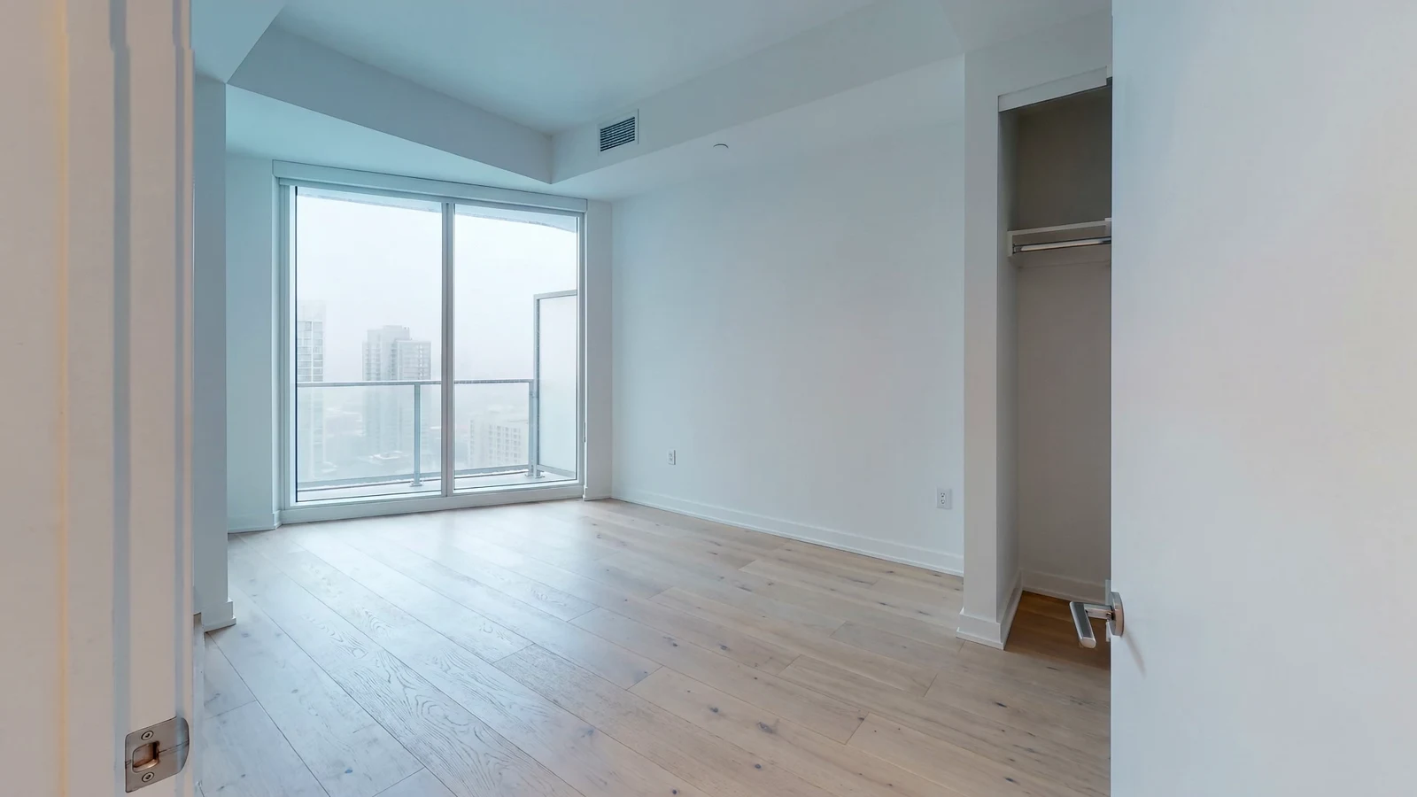 A furnished second bedroom