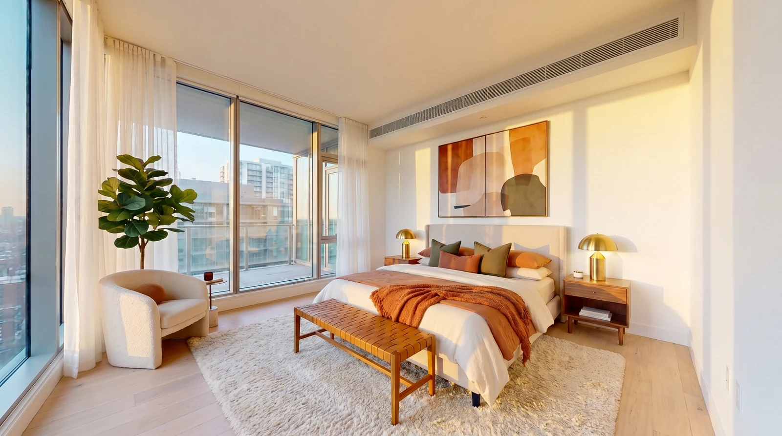 The completed primary bedroom