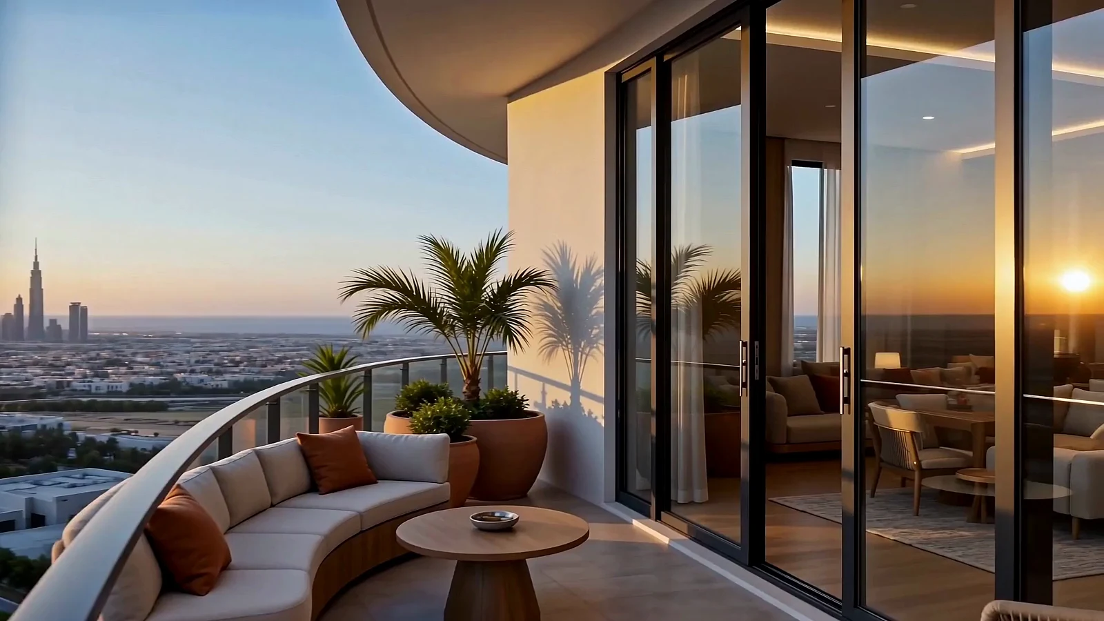 The completed HomePrint apartment journey at blue hour